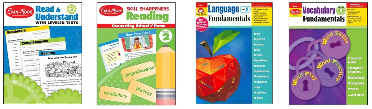 아서반 교재: Evan-Moor Read and Understand, Language Fundamentals 등